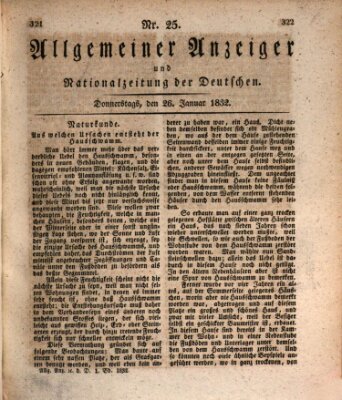 Allgemeiner Anzeiger und Nationalzeitung der Deutschen (Allgemeiner Anzeiger der Deutschen) Donnerstag 26. Januar 1832