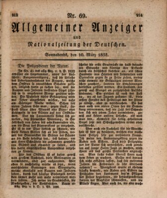 Allgemeiner Anzeiger und Nationalzeitung der Deutschen (Allgemeiner Anzeiger der Deutschen) Samstag 10. März 1832