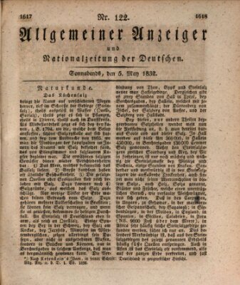 Allgemeiner Anzeiger und Nationalzeitung der Deutschen (Allgemeiner Anzeiger der Deutschen) Samstag 5. Mai 1832