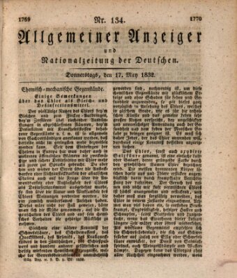 Allgemeiner Anzeiger und Nationalzeitung der Deutschen (Allgemeiner Anzeiger der Deutschen) Donnerstag 17. Mai 1832