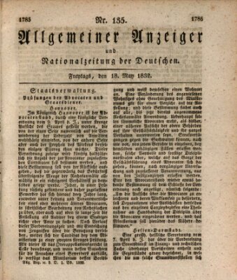 Allgemeiner Anzeiger und Nationalzeitung der Deutschen (Allgemeiner Anzeiger der Deutschen) Freitag 18. Mai 1832