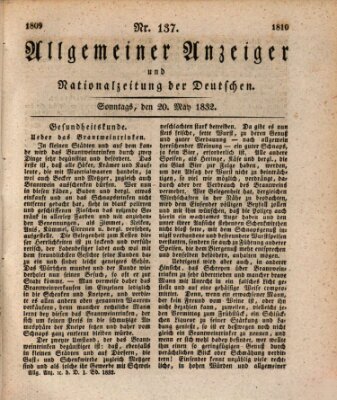 Allgemeiner Anzeiger und Nationalzeitung der Deutschen (Allgemeiner Anzeiger der Deutschen) Sonntag 20. Mai 1832