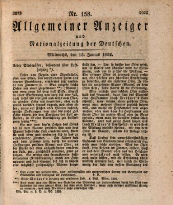 Allgemeiner Anzeiger und Nationalzeitung der Deutschen (Allgemeiner Anzeiger der Deutschen) Mittwoch 13. Juni 1832