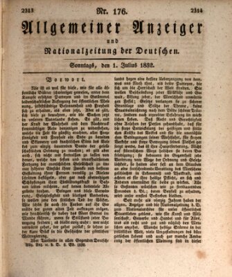 Allgemeiner Anzeiger und Nationalzeitung der Deutschen (Allgemeiner Anzeiger der Deutschen) Sonntag 1. Juli 1832