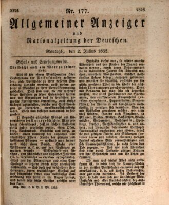 Allgemeiner Anzeiger und Nationalzeitung der Deutschen (Allgemeiner Anzeiger der Deutschen) Montag 2. Juli 1832