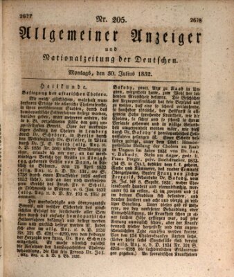 Allgemeiner Anzeiger und Nationalzeitung der Deutschen (Allgemeiner Anzeiger der Deutschen) Montag 30. Juli 1832