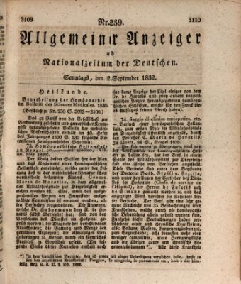 Allgemeiner Anzeiger und Nationalzeitung der Deutschen (Allgemeiner Anzeiger der Deutschen) Sonntag 2. September 1832