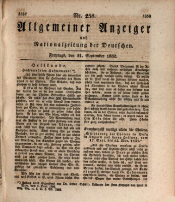 Allgemeiner Anzeiger und Nationalzeitung der Deutschen (Allgemeiner Anzeiger der Deutschen) Freitag 21. September 1832