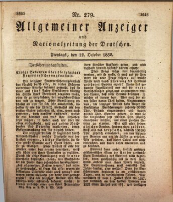 Allgemeiner Anzeiger und Nationalzeitung der Deutschen (Allgemeiner Anzeiger der Deutschen) Freitag 12. Oktober 1832