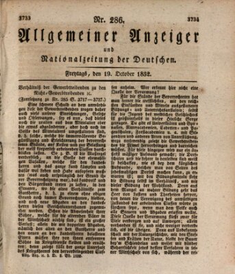 Allgemeiner Anzeiger und Nationalzeitung der Deutschen (Allgemeiner Anzeiger der Deutschen) Freitag 19. Oktober 1832