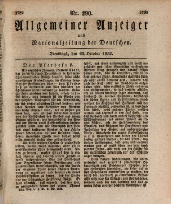 Allgemeiner Anzeiger und Nationalzeitung der Deutschen (Allgemeiner Anzeiger der Deutschen) Dienstag 23. Oktober 1832