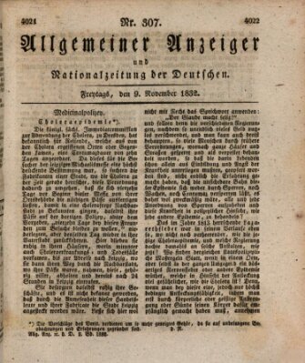 Allgemeiner Anzeiger und Nationalzeitung der Deutschen (Allgemeiner Anzeiger der Deutschen) Freitag 9. November 1832