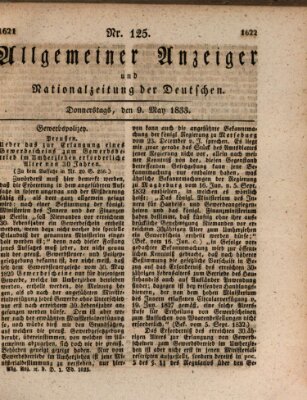Allgemeiner Anzeiger und Nationalzeitung der Deutschen (Allgemeiner Anzeiger der Deutschen) Donnerstag 9. Mai 1833