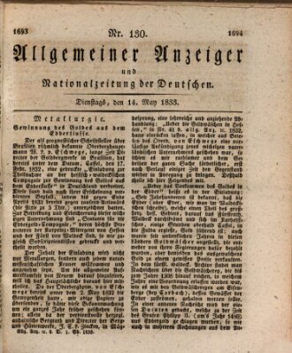 Allgemeiner Anzeiger und Nationalzeitung der Deutschen (Allgemeiner Anzeiger der Deutschen) Dienstag 14. Mai 1833