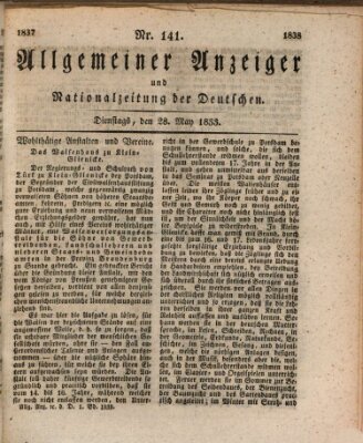 Allgemeiner Anzeiger und Nationalzeitung der Deutschen (Allgemeiner Anzeiger der Deutschen) Dienstag 28. Mai 1833