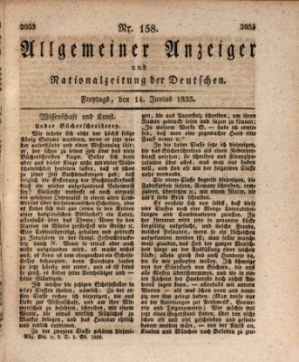 Allgemeiner Anzeiger und Nationalzeitung der Deutschen (Allgemeiner Anzeiger der Deutschen) Freitag 14. Juni 1833