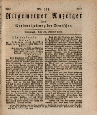 Allgemeiner Anzeiger und Nationalzeitung der Deutschen (Allgemeiner Anzeiger der Deutschen) Sonntag 30. Juni 1833