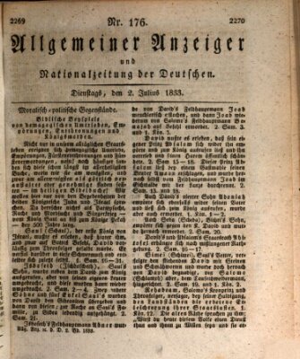 Allgemeiner Anzeiger und Nationalzeitung der Deutschen (Allgemeiner Anzeiger der Deutschen) Dienstag 2. Juli 1833