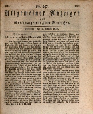 Allgemeiner Anzeiger und Nationalzeitung der Deutschen (Allgemeiner Anzeiger der Deutschen) Freitag 2. August 1833