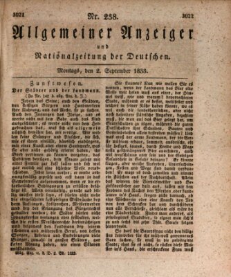 Allgemeiner Anzeiger und Nationalzeitung der Deutschen (Allgemeiner Anzeiger der Deutschen) Montag 2. September 1833