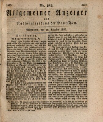 Allgemeiner Anzeiger und Nationalzeitung der Deutschen (Allgemeiner Anzeiger der Deutschen) Mittwoch 16. Oktober 1833