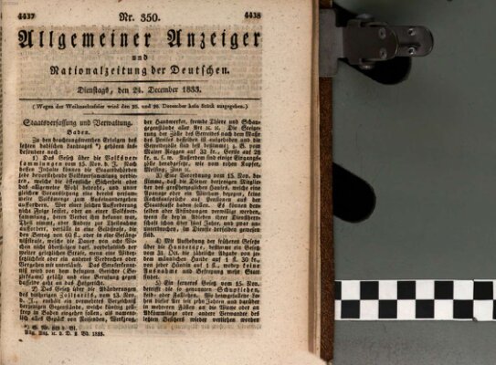 Allgemeiner Anzeiger und Nationalzeitung der Deutschen (Allgemeiner Anzeiger der Deutschen) Dienstag 24. Dezember 1833