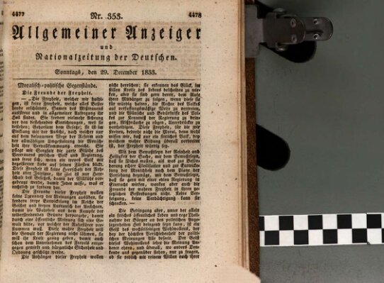 Allgemeiner Anzeiger und Nationalzeitung der Deutschen (Allgemeiner Anzeiger der Deutschen) Sonntag 29. Dezember 1833