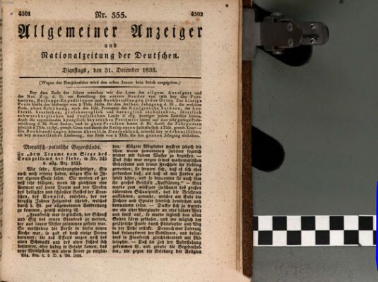 Allgemeiner Anzeiger und Nationalzeitung der Deutschen (Allgemeiner Anzeiger der Deutschen) Dienstag 31. Dezember 1833