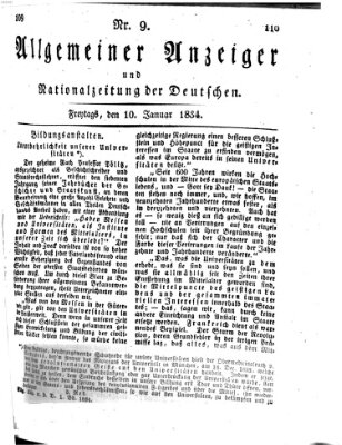 Allgemeiner Anzeiger und Nationalzeitung der Deutschen (Allgemeiner Anzeiger der Deutschen) Freitag 10. Januar 1834