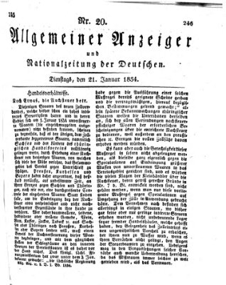 Allgemeiner Anzeiger und Nationalzeitung der Deutschen (Allgemeiner Anzeiger der Deutschen) Dienstag 21. Januar 1834