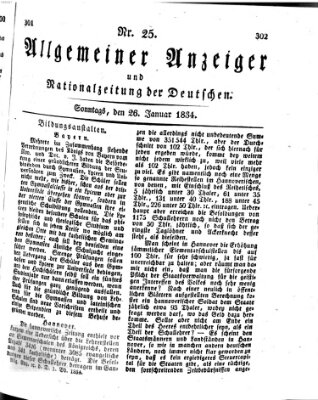 Allgemeiner Anzeiger und Nationalzeitung der Deutschen (Allgemeiner Anzeiger der Deutschen) Sonntag 26. Januar 1834