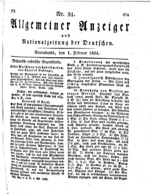 Allgemeiner Anzeiger und Nationalzeitung der Deutschen (Allgemeiner Anzeiger der Deutschen) Samstag 1. Februar 1834