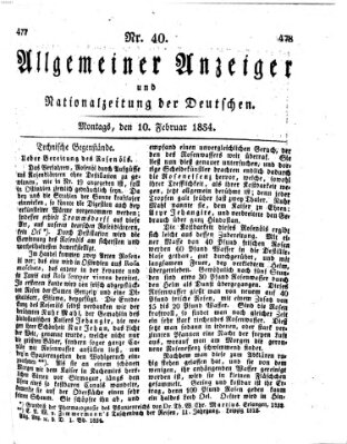 Allgemeiner Anzeiger und Nationalzeitung der Deutschen (Allgemeiner Anzeiger der Deutschen) Montag 10. Februar 1834