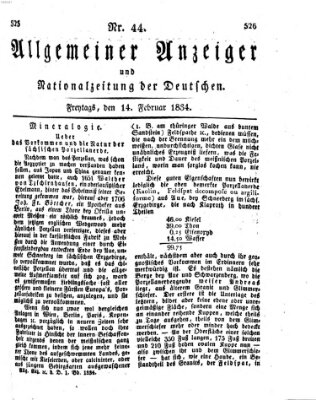 Allgemeiner Anzeiger und Nationalzeitung der Deutschen (Allgemeiner Anzeiger der Deutschen) Freitag 14. Februar 1834