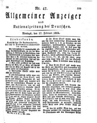 Allgemeiner Anzeiger und Nationalzeitung der Deutschen (Allgemeiner Anzeiger der Deutschen) Montag 17. Februar 1834