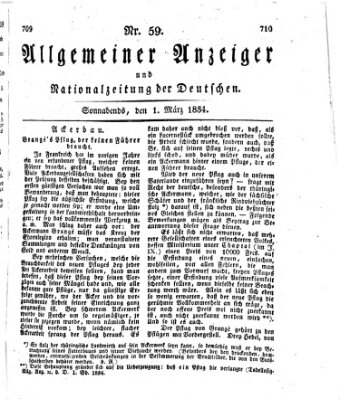 Allgemeiner Anzeiger und Nationalzeitung der Deutschen (Allgemeiner Anzeiger der Deutschen) Samstag 1. März 1834