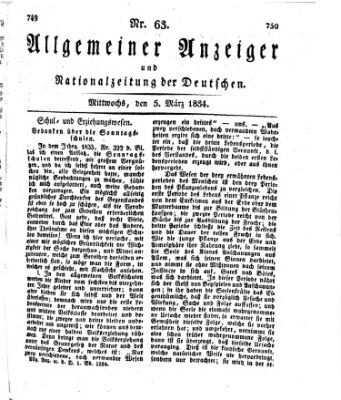 Allgemeiner Anzeiger und Nationalzeitung der Deutschen (Allgemeiner Anzeiger der Deutschen) Mittwoch 5. März 1834