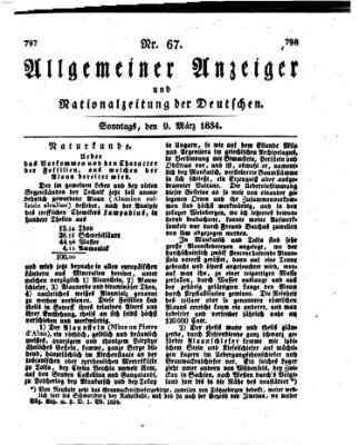 Allgemeiner Anzeiger und Nationalzeitung der Deutschen (Allgemeiner Anzeiger der Deutschen) Sonntag 9. März 1834