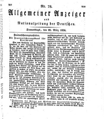 Allgemeiner Anzeiger und Nationalzeitung der Deutschen (Allgemeiner Anzeiger der Deutschen) Donnerstag 20. März 1834