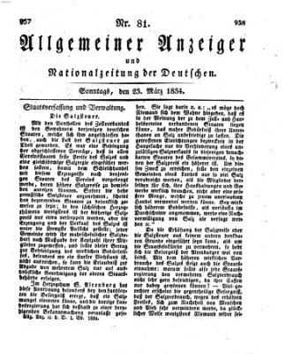 Allgemeiner Anzeiger und Nationalzeitung der Deutschen (Allgemeiner Anzeiger der Deutschen) Sonntag 23. März 1834