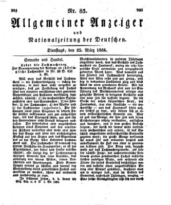 Allgemeiner Anzeiger und Nationalzeitung der Deutschen (Allgemeiner Anzeiger der Deutschen) Dienstag 25. März 1834