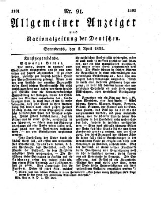 Allgemeiner Anzeiger und Nationalzeitung der Deutschen (Allgemeiner Anzeiger der Deutschen) Samstag 5. April 1834