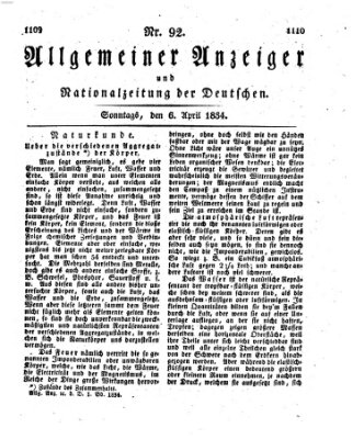 Allgemeiner Anzeiger und Nationalzeitung der Deutschen (Allgemeiner Anzeiger der Deutschen) Sonntag 6. April 1834