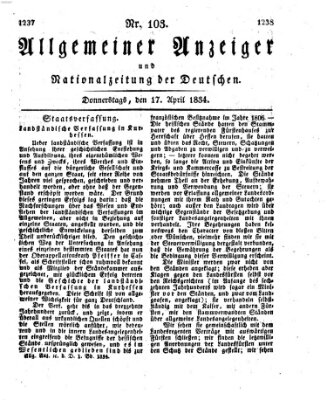 Allgemeiner Anzeiger und Nationalzeitung der Deutschen (Allgemeiner Anzeiger der Deutschen) Donnerstag 17. April 1834