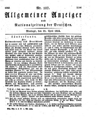 Allgemeiner Anzeiger und Nationalzeitung der Deutschen (Allgemeiner Anzeiger der Deutschen) Montag 21. April 1834