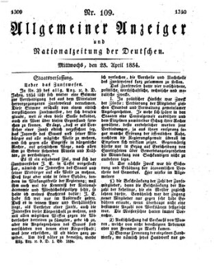 Allgemeiner Anzeiger und Nationalzeitung der Deutschen (Allgemeiner Anzeiger der Deutschen) Mittwoch 23. April 1834