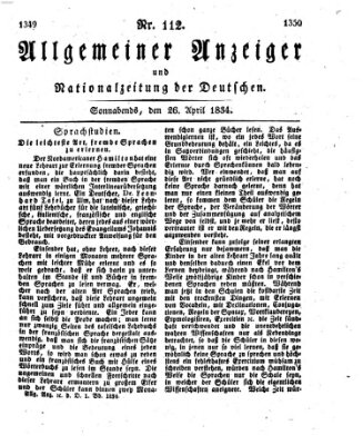 Allgemeiner Anzeiger und Nationalzeitung der Deutschen (Allgemeiner Anzeiger der Deutschen) Samstag 26. April 1834