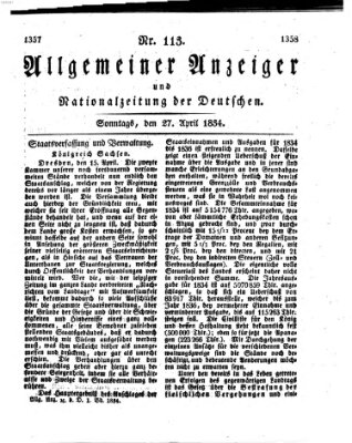 Allgemeiner Anzeiger und Nationalzeitung der Deutschen (Allgemeiner Anzeiger der Deutschen) Sonntag 27. April 1834