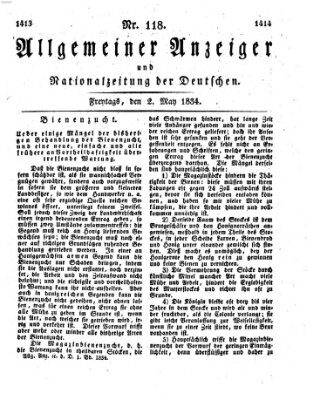 Allgemeiner Anzeiger und Nationalzeitung der Deutschen (Allgemeiner Anzeiger der Deutschen) Freitag 2. Mai 1834