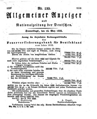 Allgemeiner Anzeiger und Nationalzeitung der Deutschen (Allgemeiner Anzeiger der Deutschen) Donnerstag 15. Mai 1834